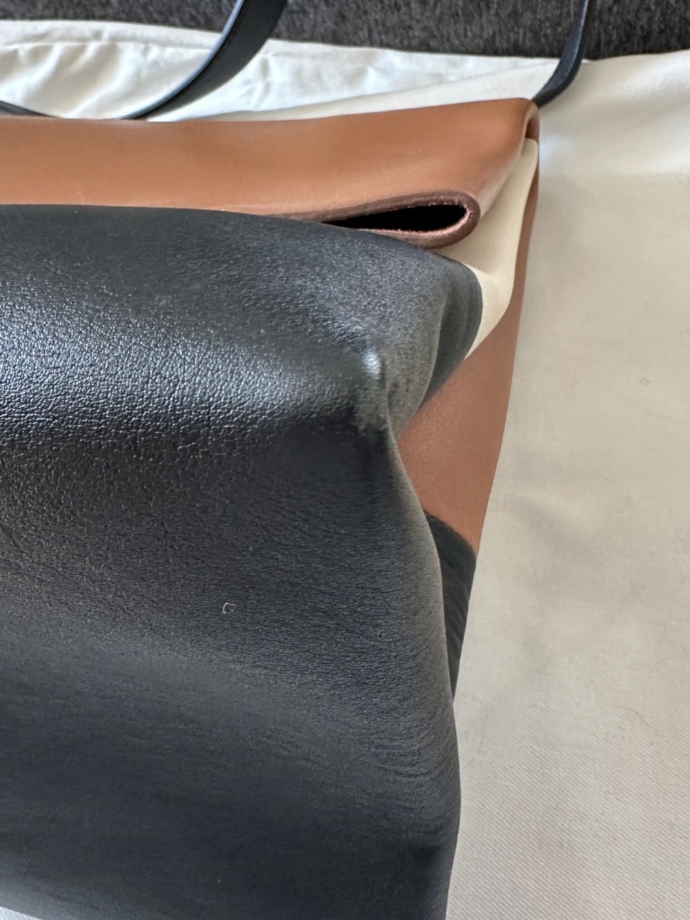 Céline All Soft leather tote 2013 Phoebe Philo brown black cream PRISTINE - Picture 13 of 15